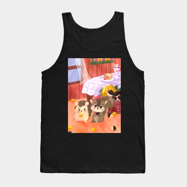 cute little squirrel and the hedgehog friendships square Tank Top by byjilooo